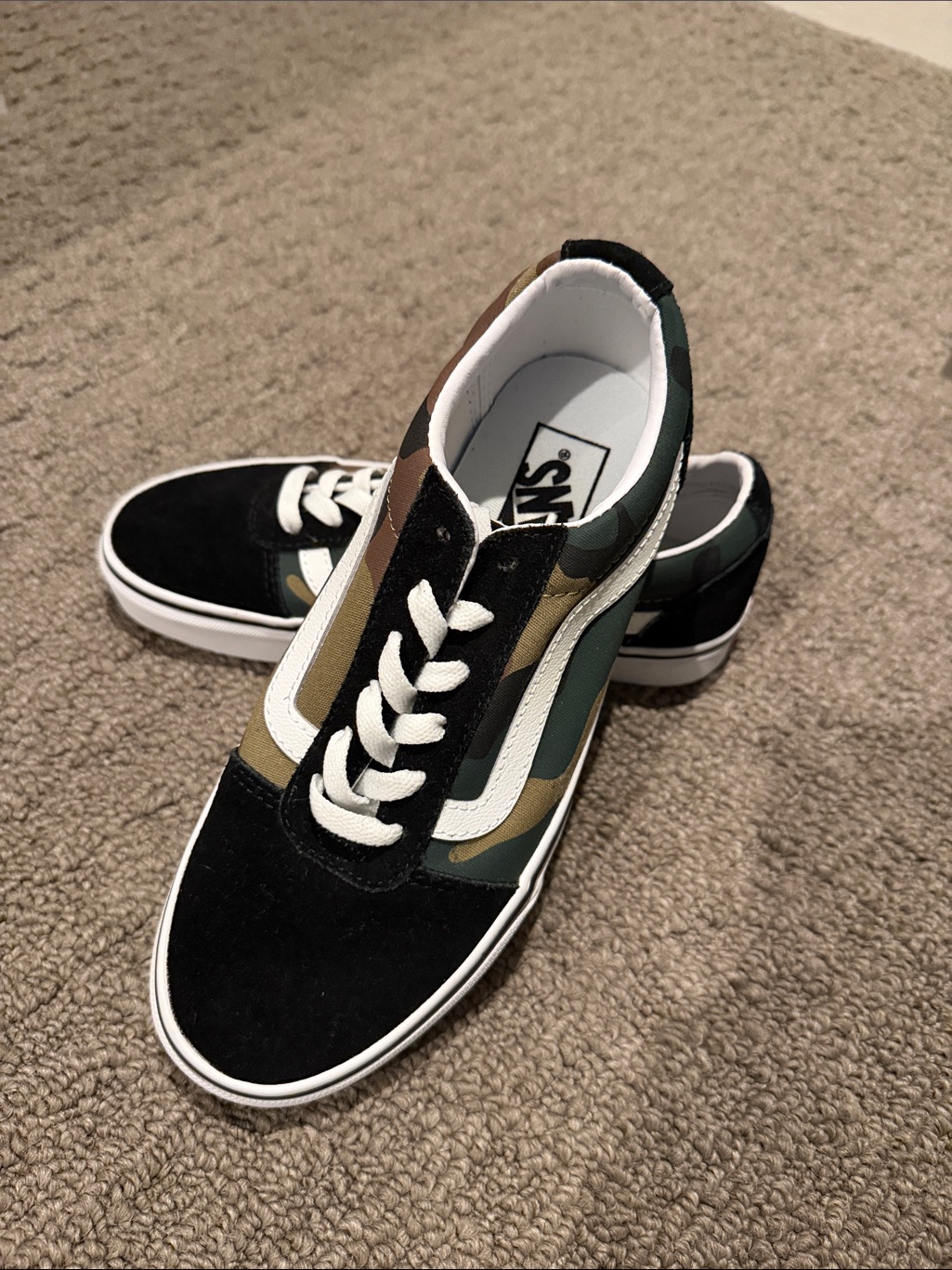 Vans Camo Old Skool Sneakers In Black, Green & Brown